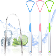 4PCS Tongue Scraper, Stainless Steel Tongue Cleaners, 100% BPA Free Fresher Tong - $18.02