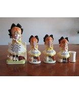 READ* Enesco Kitchen Prayer Girl Yellow Napkin Holder Salt Pepper Toothp... - €35,44 EUR