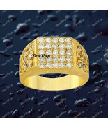 1.5 Ct Round Cut Diamond Cluster Men&#39;s Nugget Engagement Ring 14K Yellow... - €106,04 EUR