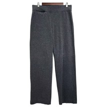 Lands&#39; End Womens Medium 10-12 Gray Sport Knit Straight Leg Pull On Pants - $22.92