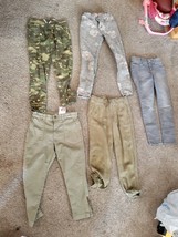 NICE EUC LOT of 5 Girls Leggings Jeans Camo Green Flowers Old Navy H&amp;M Sz 6 / 7 - £24.08 GBP