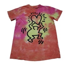 Keith Haring Shirt Mens XS Orange Short Sleeve Crew Neck Cotton Knit Casual Tee - £18.29 GBP