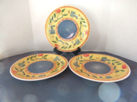 Salute&#39; Ceramics Tuscan Fruit set of 3 dinner plates 10-1/2&quot; - $32.29