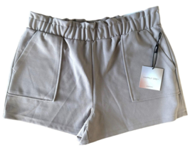 Happily Grey Women&#39;s Paperbag Trouser Short w/ Pockets Size L Beige - $16.82