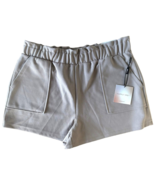 Happily Grey Women&#39;s Paperbag Trouser Short w/ Pockets Size L Beige - $16.82