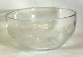 Clear &amp; Frosted Crystal Etched Hummingbird Bowl 5-1/4” - £13.23 GBP