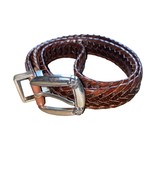 Fossil Genuine Leather Rope Belt Brown with silver hardware size large B... - £24.23 GBP