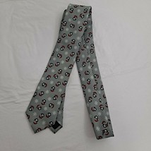 Necktie Men&#39;s Tie 3 inch Penguin Christmas Santa Hat Snowflake Gray Blac... - £10.90 GBP