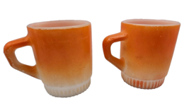 Fire King Orange Ombre D-Handle Coffee Cup Anchor Hocking Oven Proof 2 Vintage - £12.13 GBP
