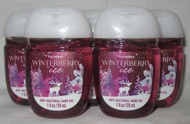 Bath &amp; Body Works PocketBac Hand Gel Lot Set of 5 WINTERBERRY ICE - $20.56