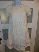 American Eagle BOHO Wide Neck SS Gauzy Beige Lined Dress Size XS Women&#39;s... - £21.98 GBP