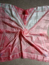 Vintage Valentina Bonetti? Scarf Pink Nautical Sailboat Anchors Sheer Square 34&quot; - £26.07 GBP