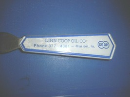 LETTER OPENER METAL BLADE LINN COOP OIL CO MARION IOWA TWO SIDED HANDLE - $24.88