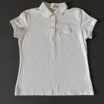 Fairway And Greene Golf Womens Short Sleeve Ivory Polo Shirt Size M Logo - $14.39