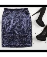 ANGL navy blue sequin stretch mini skirt women&#39;s size S stretchy - $17.60 CAD