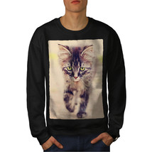 Wellcoda Cute Cat Photo Animal Mens Sweatshirt, Pet Casual Pullover Jumper - £24.11 GBP+