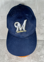Milwaukee Brewers MLB Team Baseball Cap Hat Mens OSFM Navy Blue Wheat Logo - $8.86