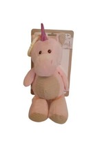 KellyToy / KellyBaby 10&quot; Baby Pink Unicorn Pram Plush Toy with Rattle New - £10.23 GBP