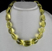 Natural Green Gold Lemon Quartz Beads Tumble 27mm 727 Carats Gemstone Necklace - £619.82 GBP