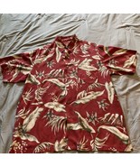  Men&#39;s Hawaiian Carribean Shirt Size Large Short Sleeve 100% Silk - £9.52 GBP