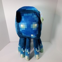 MINECRAFT Earth Glow Squid 19” Pillow Glow In The Dark Plush Mojang Octopus - £20.26 GBP