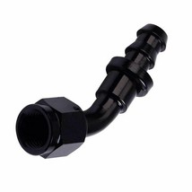 AN10 Black 45 Degree Push Lock Hose End Fitting Adapter Fuel Oil Line -10AN - £7.54 GBP
