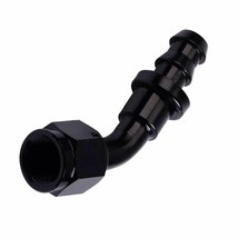 AN10 Black 45 Degree Push Lock Hose End Fitting Adapter Fuel Oil Line -10AN - $9.60