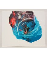 Original Abstract Art Painting on Canvas  8&quot; Picture Blue Red Black - £14.28 GBP