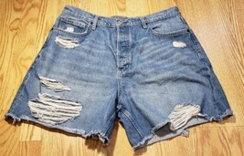 Arizona Women&#39;s Jean Shorts Size: 17 High Rise Summer Distressed Fly  Button - £14.78 GBP
