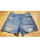 Arizona Women&#39;s Jean Shorts Size: 17 High Rise Summer Distressed Fly  Bu... - £14.78 GBP