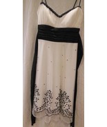  White Embossed Tulle Netting Junior&#39;s Dress Size S with Tiny Beads Teez... - $20.29 CAD