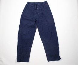 Vintage 90s Ralph Lauren Mens Medium Faded Flannel Wide Leg Lounge Pants Blue - £39.47 GBP