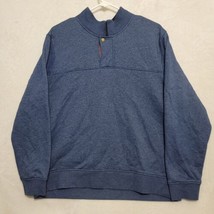 Orvis Sweater Mens XXL Long Sleeve 1/4 Zip Button Pullover Blue Thick Casual - £25.47 GBP