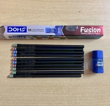 1 Box- Doms Fusion Xtra Super Dark 10 pencils and 1 sharpener eraser - £11.55 GBP