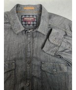 Johnston & Murphy Mens L Shirt Black Metal Buttons Tencel & Cotton 2 Pocket - $27.55