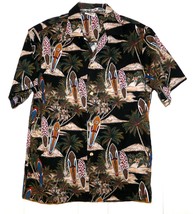 Aloha Republic Surfboards Palm Trees Volcano Hawaiian Shirt Size Mens Large USA - £18.53 GBP