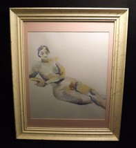 Mid Century Framed Watercolor Nude Woman Impressionism Signed J. Cole Modernist - £69.63 GBP