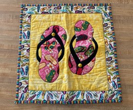 Summer Flip Flop Handmade Quilted Table Topper Mat Centerpiece Doily Pla... - $15.15