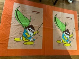 Vintage Bob Kane Eggnoggins Super Snooper Cotton Blanket Orange Rare - $38.65