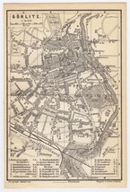 1897 Antique City Map Of Goerlitz Gorlitz Zgorzelec Poland Germany Silesia - £17.08 GBP