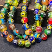 Vintage eye symbol embedded Venetian inspired Beads Strand Necklace - $874.31 MXN