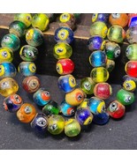 Vintage eye symbol embedded Venetian inspired Beads Strand Necklace - $874.31 MXN