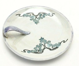 Vintage Pearl Lustre Nappy Candy Nut Dish Blue Flowers Made in Germany - £16.84 GBP