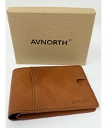 AVNORTH RFID Blocking Bifold Genuine Leather Slim Men&#39;s Wallet (Brown), NIB - $26.05 CAD