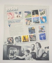 1998 USPS 1950s Celebrate the Century Stamp Sheet 15ct 33c B9 - $11.99
