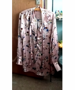 MARKS &amp; SPENCER LADIES BLUSH PINK MULTICOLOURED LONG SLEEVED BLOUSE - SI... - $20.29 CAD