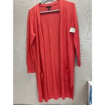 Halogen Womens Petite Coral Pink Long Sleeve Cardigan Sweater Pockets Si... - $20.00