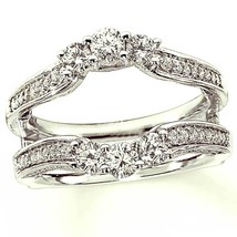 1.2Ct Solitaire Enhancer Wrap Engagement Ring LC Moissanite Sterling Silver - £51.34 GBP