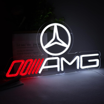 AMG Neon Car Signs for Store Sall Decor， Led Business Sign Suitable for Man Cave - £41.77 GBP