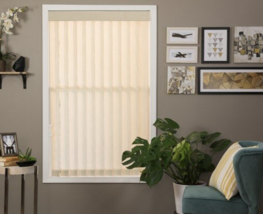 Vertical Window Blinds Alabaster / Cream Color 54&quot; Wide / Length - Trim ... - $59.39